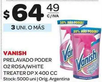 Vanish Prelavado Poder O2 Rosa/white Treater Dp x 400cc