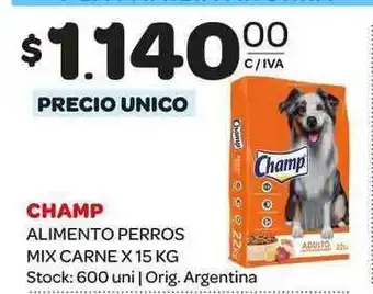 Carrefour Maxi Champ Alimento Perros Mix Carne x 15kg oferta