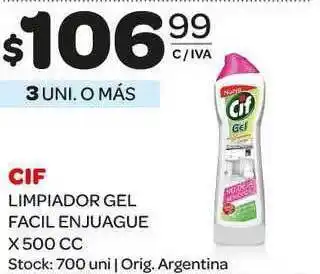 Carrefour Maxi Cif Limpiador Gel Facil Enjuague x 500cc oferta