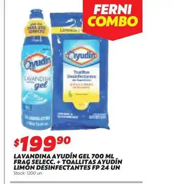 Ferniplast Lavandina Ayudin Gel Frag + Toallitas Ayudin Limon Desinfectantes Fp oferta