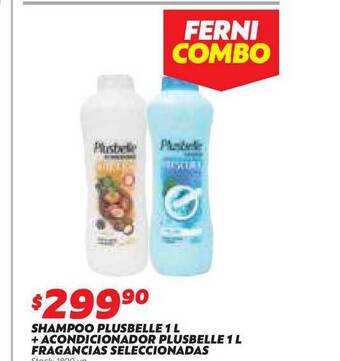 Ferniplast Shampoo Plusbelle + Acondicionador Plusbelle Fragancias Seleccionadas oferta