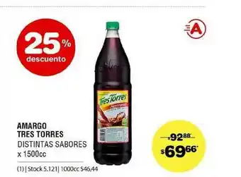 Atomo Conviene Amargo Tres Torres 25% Descuento x 1500cc oferta