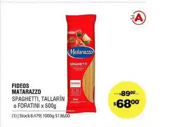 Atomo Conviene Fideos Matarazzo Spaghetti Tallarin O Foratini x 500g oferta