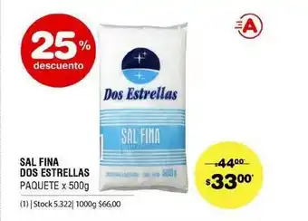 Atomo Conviene Sal Fina Dos Estrellas 25% Descuento x 500g oferta