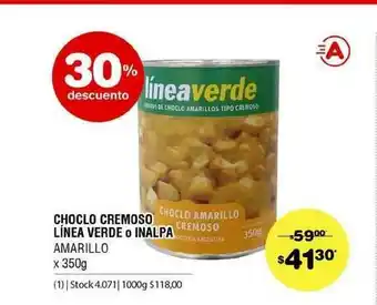 Atomo Conviene Choclo Cremoso Linea Verde O Inalpa Amarillo 30% Descuento 350g oferta