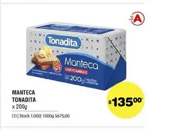 Atomo Conviene Manteca Tonadita x 200g oferta