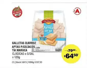 Atomo Conviene Galletas D Arroz Aptas P Celiacos Tia Maruca Clasicas O S Sal x 120g oferta