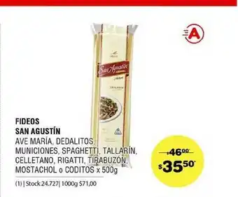 Atomo Conviene Fideos San Agustin x 500g oferta