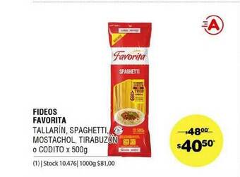 Atomo Conviene Fideos Favorita x 500g oferta