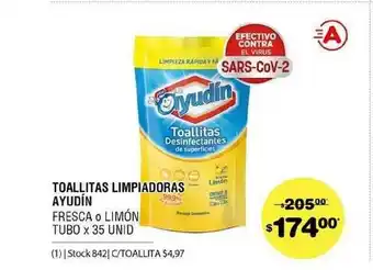 Atomo Conviene Toallitas Limpiadoras Ayudin Fresca O Limon oferta
