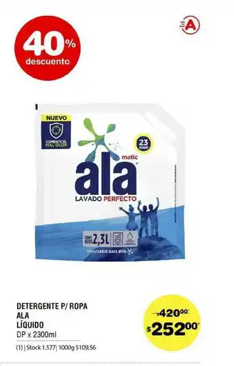Atomo Conviene Detergente P Ropa Ala Liquido Dp x 2300ml oferta