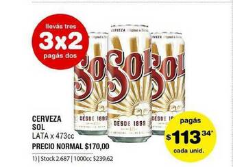 Atomo Conviene Cerveza Sol 473ml oferta