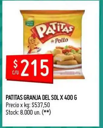 Changomas Granja del Sol Patitas x 400g oferta