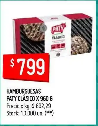 Changomas Paty Hamburguesas Clásico x 960g oferta