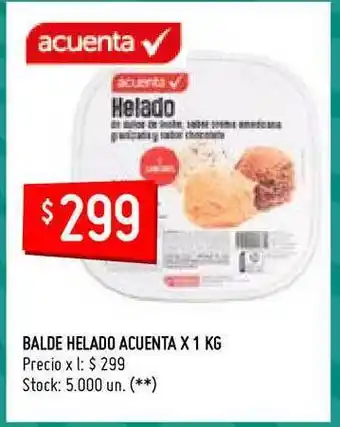 Changomas Acuenta Balde Helado x 1kg oferta