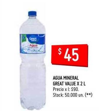 Changomas Great Value Agua Mineral x 2L oferta