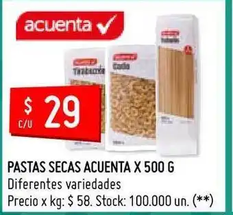 Changomas Acuenta Pastas Secas x 500g oferta