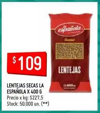 Changomas La Española Lentejas Secas x 400g oferta