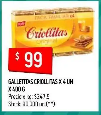 Changomas Criollitas Galletitas x 4un x 400g oferta