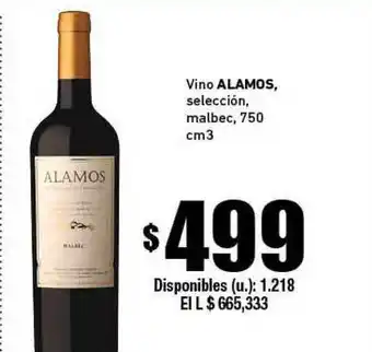 Cooperativa Obrera Alamos Vino, Selección, Malbec 750 cm³ oferta