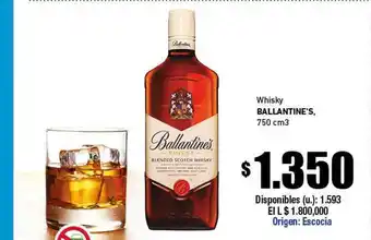 Cooperativa Obrera Ballantine's Whisky 750 cm³ oferta