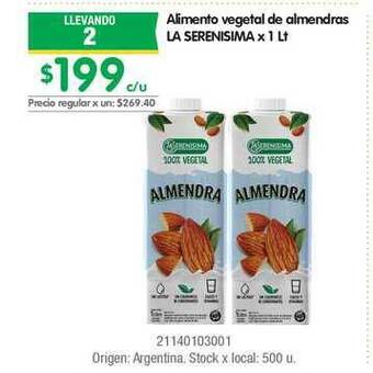 Jumbo La Serenisima Alimento Vegetal de Almendras x 1Lt oferta