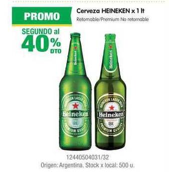 Jumbo Heineken Cerveza x 1lt oferta