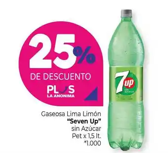 La Anonima Seven Up Gaseosa Lima Limón sin Azúcar Pet x 1,5lt. oferta