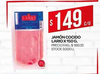 Supermercados DIA Lario Jamón Cocido x 150g oferta