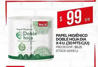 Supermercados DIA Dia Papel Higiénico Doble Hoja x 4u. (30 mts c/u) oferta