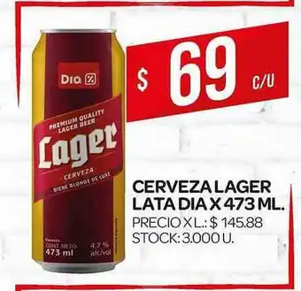 Supermercados DIA Dia Cerveza Lager Lata x 473ml oferta