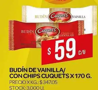 Supermercados DIA Cuquets Budín De Vainilla/con Chips x 170g oferta