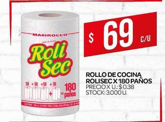 Supermercados DIA Rolisec Rollo de Cocina x 180 Paños oferta