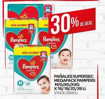 Supermercados DIA Pampers Pañales Supersec Megapack M/G/XG/XXG x 16/18/22/26 U oferta