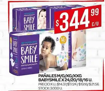 Supermercados DIA Babysmile Pañales m/g/xg/xxg x 24/20/18/16 U. oferta