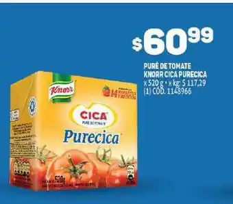 Makro Knorr Puré de Tomate Cica Purecica x 520g oferta