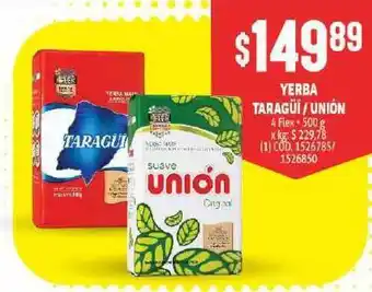 Makro Taragüí / Unión Yerba 4 Flex 500g oferta