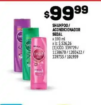 Sedal Shampoo / Acondicionador x 190ml