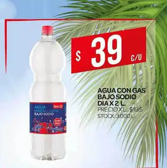 Supermercados DIA Dia Agua con Gas Bajo Sodio x 2L oferta