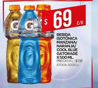 Supermercados DIA Gatorade Bebida Isotónica Manzana/naranja/cool Blue x 500ml oferta