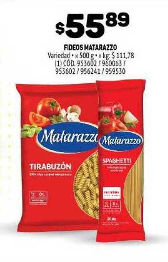 Makro Matarazzo Fideos x 500g oferta