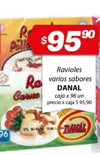 Almacor Danal Ravioles Varios Sabores, caja x 96un oferta