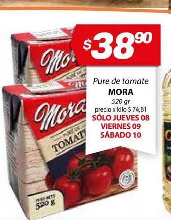 Almacor Mora Pure de Tomate 520gr oferta