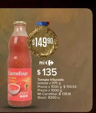 Carrefour Carrefour Tomate Triturado botella x 970g oferta