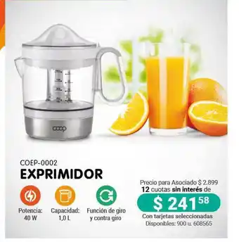 Cooperativa Obrera Exprimidor COEP-0002 oferta