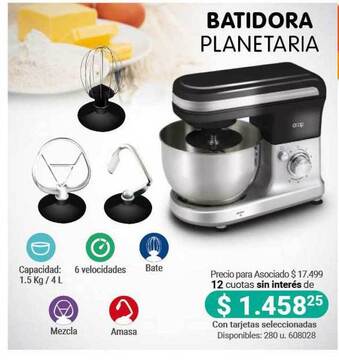 Cooperativa Obrera Batidora Planetaria oferta