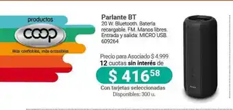 Cooperativa Obrera Coop Parlante BT oferta
