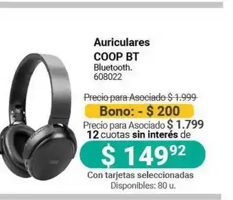 Cooperativa Obrera Coop BT Auriculares Bluetooth oferta