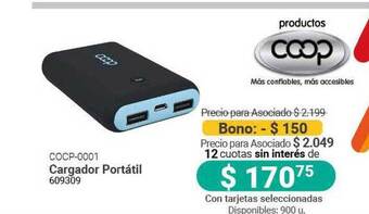 Cooperativa Obrera Cargador Portátil COCP-0001 oferta