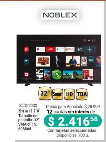 Cooperativa Obrera Noblex 32DX7000 Smart TV oferta